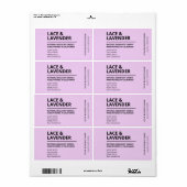 Lavender Scent Paarse kaarslabels Etiket (Full Sheet)