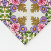 Lavender Schat | Sierlijk Bloem Medaillon Fleece Deken (Hoek)