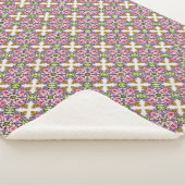 Lavender Schatkamer | Sierlijk Bloem Medaillon Sherpa Deken (3/4)