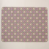 Lavender Schatkamer | Sierlijk Bloem Medaillon Sherpa Deken (Voorkant (horizontaal))