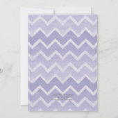 Lavender Schattig Elephant Girl Baby shower Stripe Kaart (Achterkant)