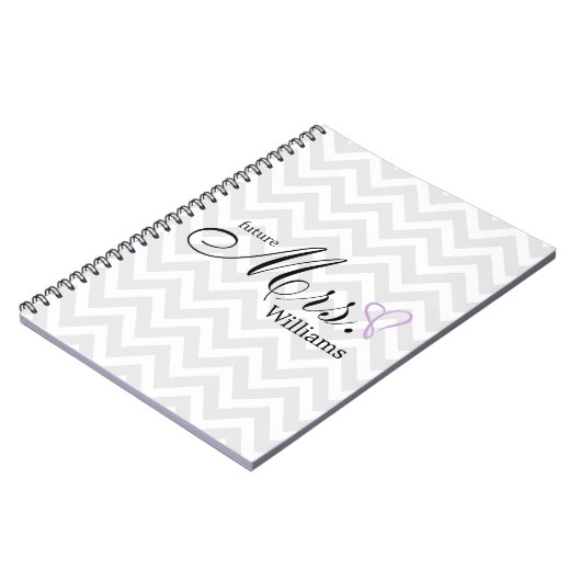 Lavender Scribble Heart Future Mrs Wedding Notitieboek (Linkerzijde)