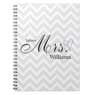 Lavender Scribble Heart Future Mrs Wedding Notitieboek
