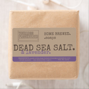 Lavender Sea Salt with Logo Trendy Rustic Vintage Etiket