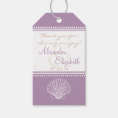 Lavender Seashell bruiloft gast gunst dank u- Cadeaulabel (Voorkant)