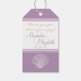 Lavender Seashell bruiloft gast gunst dank u- Cadeaulabel