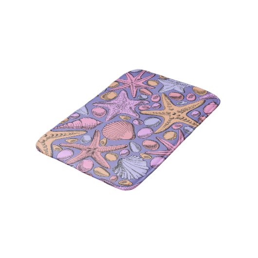 Lavender Seashell Fantasy Small Bath Mat (Gekanteld)