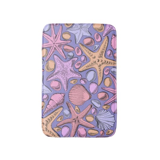 Lavender Seashell Fantasy Small Bath Mat (Voorkant Verticaal)