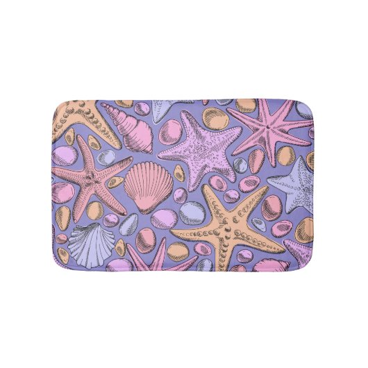 Lavender Seashell Fantasy Small Bath Mat (Voorkant)