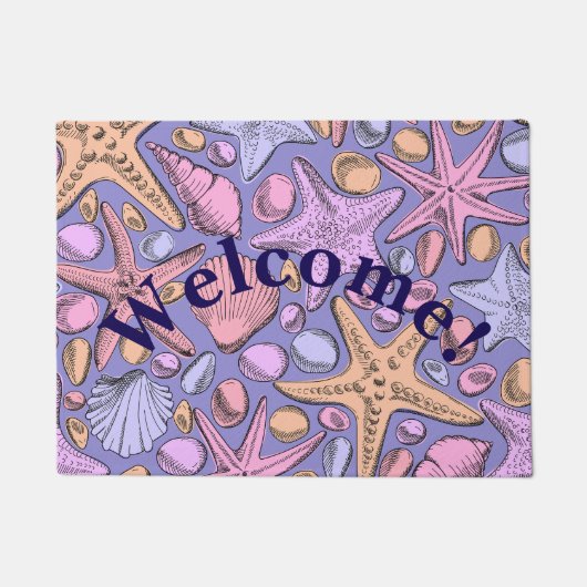 Lavender Seashell Welcome Doormat 18x24 Deurmat (Voorkant)