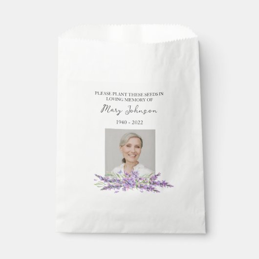 Lavender Seed Packet Memorial Funeral Bedankzakje (Voorkant)