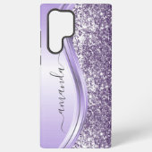 Lavender Sequin Glitter Handwrite Calligrafie Samsung Galaxy Hoesje (Achterkant)