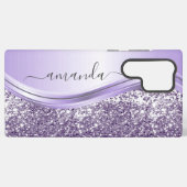 Lavender Sequin Glitter Handwrite Calligrafie Samsung Galaxy Hoesje (Achterkant horizontaal)