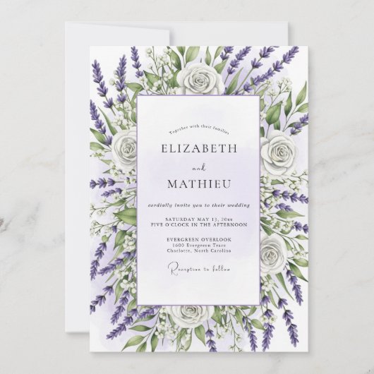 Lavender Serene Countryside Wedding Kaart (Voorkant)