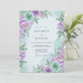 Lavender Serene Floral Spring Wedding Kaart (Staand voorkant)