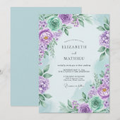 Lavender Serene Floral Spring Wedding Kaart (Voorkant / Achterkant)