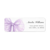 Lavender Sheer Bow Elegant Address Etiket (Voorkant)