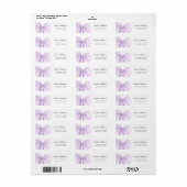 Lavender Sheer Bow Elegant Address Etiket (Full Sheet)