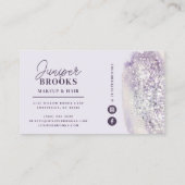 Lavender Shimmer Glitter Waterverf Social Media Visitekaartje (Achterkant)
