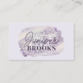 Lavender Shimmer Glitter Waterverf Social Media Visitekaartje (Voorkant)