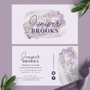 Lavender Shimmer Glitter Waterverf Social Media Visitekaartje
