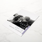 Lavender Shimmer Save the Date folie card Uitnodiging (Gedraaid)