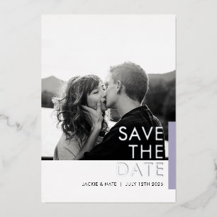Lavender Shimmer Save the Date foliekaart Folie Uitnodiging