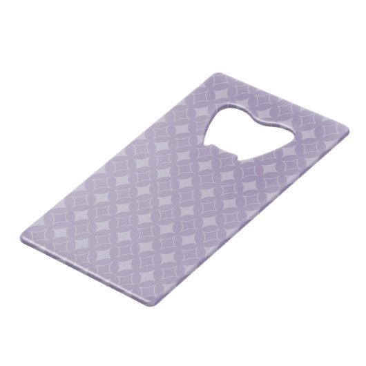 Lavender shippo-patroon creditkaart flessenopener (Voorkant Gekanteld)
