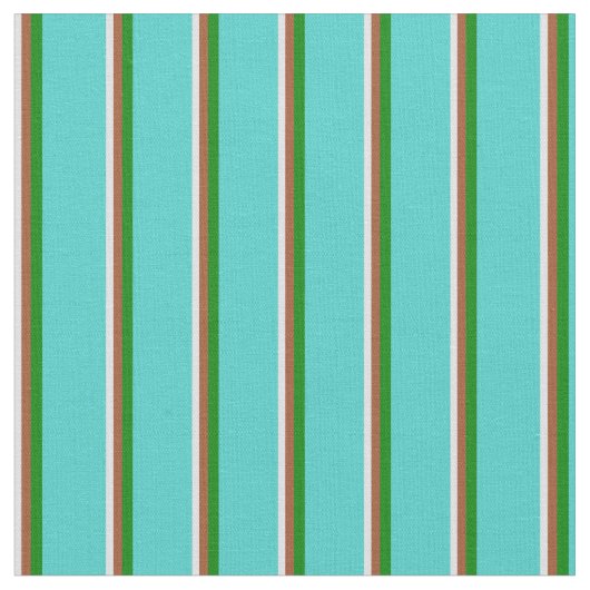 Lavender, Sienna, Green & Turquoise Lines Stof (Close Up)