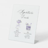 Lavender Signature Drinks Wedding Reclamebord Met Voetstuk (Voorkant)