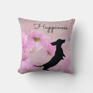 Lavender Silhouette Two Sided Dachshund Pillow Kussen