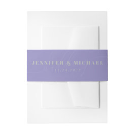 Lavender Silver Basic the wedding of monogram Uitnodigingen Wikkel