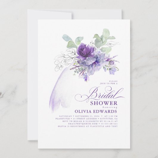 Lavender Silver Elegant Modern Boho Vrijgezellenfe Kaart (Voorkant)