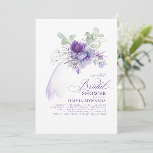 Lavender Silver Elegant Modern Boho Vrijgezellenfe Kaart (Staand voorkant)