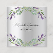 Lavender Silver Eucalyptus greenery QR Code Vierkante Visitekaartje (Voorkant)