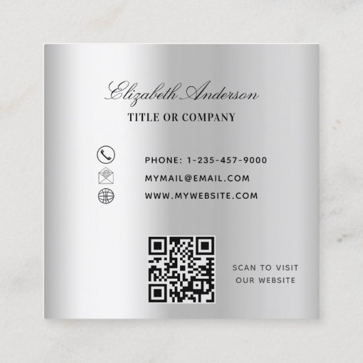 Lavender Silver Eucalyptus greenery QR Code Vierkante Visitekaartje (Achterkant)
