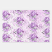 lavender Silver Floral Damask Pattern Inpakpapier Vel (Voorkant 2)