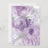 lavender Silver Floral Wedding Dress Vrijgezellenf Kaart (Achterkant)