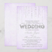 Lavender & Silver Glitter Blik Weddenschap Kaart (Voorkant / Achterkant)