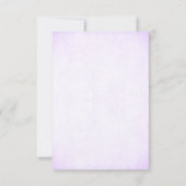 Lavender & Silver Glitter Blik Weddenschap RSVP-ka RSVP Kaartje (Achterkant)