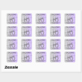Lavender Silver Glitter Ombre Sweet 16 Favor Vierkante Sticker (Vel)