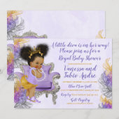 Lavender Silver Gold Waterverf Baby shower Kaart (Voorkant / Achterkant)