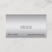 Lavender Silver Grunge Damask Silver Swirls Visitekaartje (Achterkant)