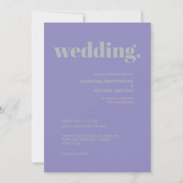 Lavender Silver Minimal Earth Tone Wedding Kaart