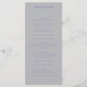 Lavender Silver minimal modern program wedding Menu (Achterkant)