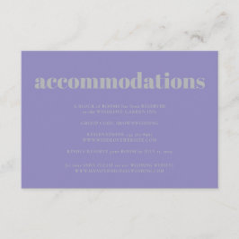 Lavender Silver Minimalist Wedding Accommodations Informatiekaartje