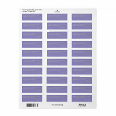 Lavender Silver Minimalistic Wedding Etiket (Full Sheet)