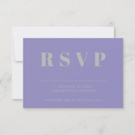 Lavender Silver RSVP Wedding Response Kaartje