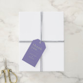 Lavender Silver Simple Classic Wedding Thank You Cadeaulabel (Met Touw)