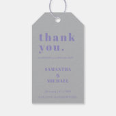 Lavender Silver Simple Classic Wedding Thank You Cadeaulabel (Achterkant)